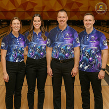 Load image into Gallery viewer, Funny Grim Reaper Blue Purple Galaxy Bowling Shirt For Men Custom Glowing Bowling Jersey Outfit TDM5862