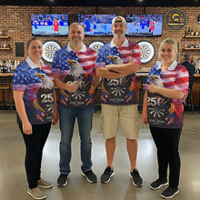 Load image into Gallery viewer, 250 Years Of Freedom Eagle Darts Shirt For Men Custom Patriotic American Flag Darts Team Jersey TDM6017