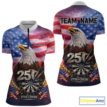 Load image into Gallery viewer, 250 Years Of Freedom Eagle Darts Shirt For Women Custom Patriotic American Flag Darts Team Jersey TDM6017