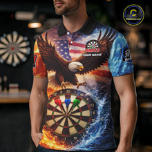 Load image into Gallery viewer, American Flag Eagle Water Fire Darts Shirt For Men Custom Darts Jersey Team Polo &amp; 1/4 Zip TDM6018
