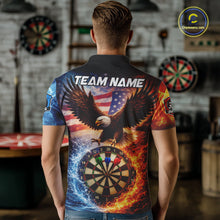 Load image into Gallery viewer, American Flag Eagle Water Fire Darts Shirt For Men Custom Darts Jersey Team Polo &amp; 1/4 Zip TDM6018