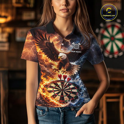 Personalized Eagle Water Fire Darts Shirt For Women, Lightning Darts Jersey Team Polo & 1/4 Zip TDM6019