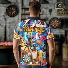 Load image into Gallery viewer, Funny Bulldog Colorful Graffiti Darts Shirt For Men Custom Darts Team Jersey Polo &amp; 1/4 Zip TDM6464