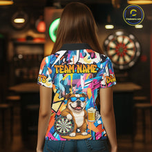 Load image into Gallery viewer, Funny Bulldog Colorful Graffiti Darts Shirt For Women Custom Darts Team Jersey Polo &amp; 1/4 Zip TDM6464