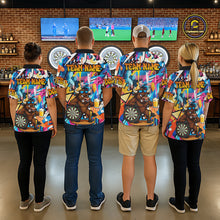 Load image into Gallery viewer, Funny Bull Colorful Graffiti Darts Shirt For Men Custom Darts Team Jersey Polo &amp; 1/4 Zip TDM6465