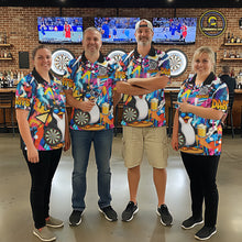 Load image into Gallery viewer, Funny Penguin Colorful Graffiti Darts Shirt For Men Custom Darts Team Jersey Polo &amp; 1/4 Zip TDM6466