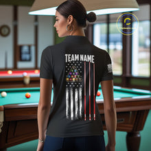Load image into Gallery viewer, Funny Flame 8 Ball Billiard Shirts For Women Custom Patriotic American Flag Pool Team Jerseys TDM4131