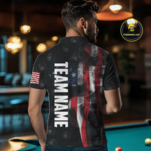 Load image into Gallery viewer, Personalized Vintage Smoke US Flag Billiard Shirts For Men, 8 Ball Pool Patriotic Billiard Jerseys TDM4731