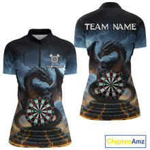 Load image into Gallery viewer, Personalized Dragon Darts Shirt For Women Custom Darts League Shirt Team Jersey Polo &amp; Quarter Zip TDM4737
