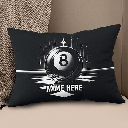 Billiard 8 Ball Pool Custom Name Black Pillow Best Billiard Pillow Gifts TDM0873