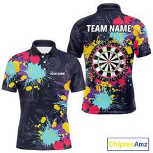 Load image into Gallery viewer, Colorful Paint Custom Dart Shirt With Pocket Option For Men, Darts Jersey TDM4133