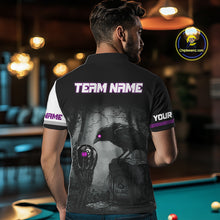 Load image into Gallery viewer, Personalized Purple 8 Ball Pool Crows Billiard Shirts For Men, Halloween Pool Team Jersey Outfit TDM4508