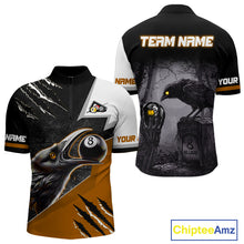 Load image into Gallery viewer, Personalized Orange 8 Ball Pool Crows Billiard Shirts For Men, Halloween Pool Team Jersey Outfit TDM4509