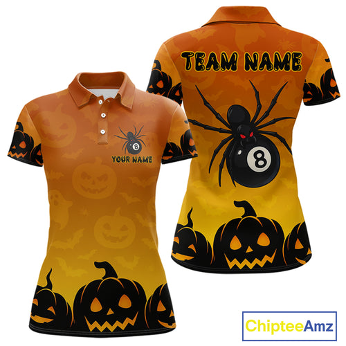 Personalized Funny Spider 8 Ball Pool Billiard Shirt For Women Custom Halloween Billiard Team Jersey TDM4511