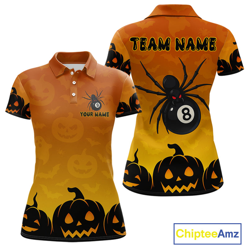 Personalized Funny Spider 8 Ball Pool Billiard Shirt For Women Custom Halloween Billiard Team Jersey TDM4511
