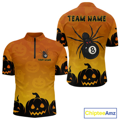 Personalized Funny Spider 8 Ball Pool Billiard Shirt For Men Custom Halloween Billiard Team Jersey TDM4511