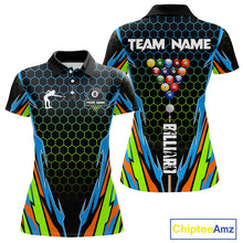 Load image into Gallery viewer, Colorful 8 Ball Billiard Jersey For Women Custom 8 Ball Pool Team Shirt Billiard Polo &amp; 1/4 Zip TDM4934