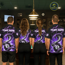 Load image into Gallery viewer, Purple 8 Ball Lightning Thunder Cobra Snake Billiard Shirt For Men Custom Pool Team Jersey TDM5875