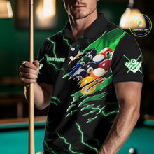 Load image into Gallery viewer, Green 8 Ball Lightning Thunder Cobra Snake Billiard Shirt For Men Custom Pool Team Jersey TDM5876
