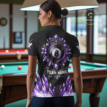 Load image into Gallery viewer, Personalized Purple Icy 8 Ball Pool Crown Billiard Shirt For Women, Funny Billiard Team Jerseys TDM4304