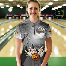 Load image into Gallery viewer, Funny Bowling Halloween Shirt For Women Custom Halloween Bowling Jersey Team Polo &amp; 1/4 Zip TDM4949