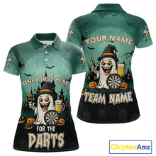 Load image into Gallery viewer, Only Just Here For The Darts Custom Halloween Darts Shirt For Women, Funny Ghostly Darts Team Jersey TDM4951