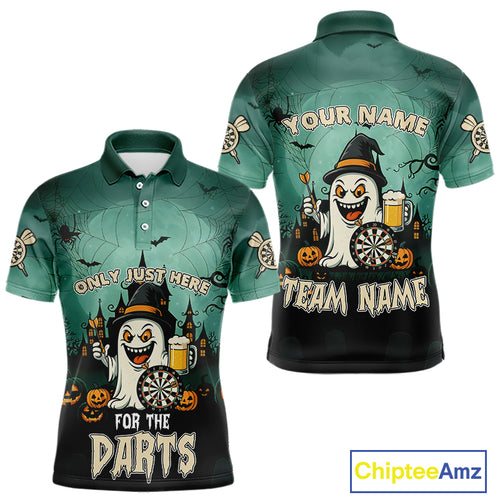 Only Just Here For The Darts Custom Halloween Darts Shirt For Men, Funny Ghostly Darts Team Jersey TDM4951