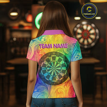 Load image into Gallery viewer, Personalized Funny Colorful Dart Shirt Polo &amp; 1/4 Zip For Women Custom Dart Jerseys Team Outfit TDM3844