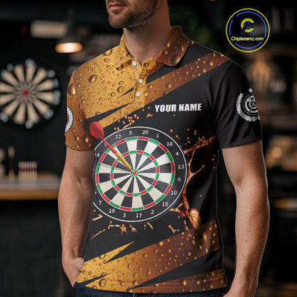 In Beer We Discuss Funny Dart Shirts For Men Custom Beer Dart Jersey Team Polo & Quarter Zip TDM3845