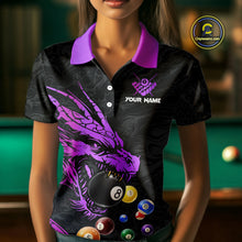 Load image into Gallery viewer, Personalized Purple Black Dragon Billiard Balls Pool Shirts For Women, Billiard League Team Jerseys TDM3851