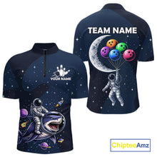 Load image into Gallery viewer, Custom Astronaut Galaxy Funny Bowling Jersey For Men, Bowling Polo &amp; Quarter Zip Team Shirts TDM6273