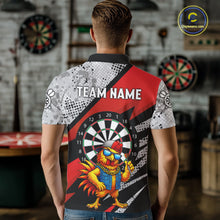 Load image into Gallery viewer, Personalized Rooster Funny Darts Shirt For Men Custom Darts Team Jersey Polo &amp; 1/4 Zip |Red TDM6280