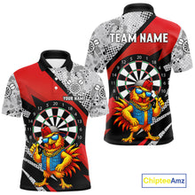 Load image into Gallery viewer, Personalized Rooster Funny Darts Shirt For Men Custom Darts Team Jersey Polo &amp; 1/4 Zip |Red TDM6280