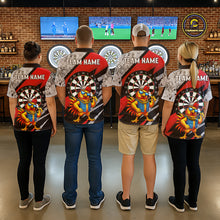 Load image into Gallery viewer, Personalized Rooster Funny Darts Shirt For Men Custom Darts Team Jersey Polo &amp; 1/4 Zip |Red TDM6280