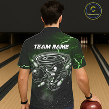 Load image into Gallery viewer, Green Funny Thunder Lightning Tornado Bowling Hawaiian Shirt Custom Bowling Jersey Team Men &amp; Women TDM5395