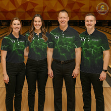 Load image into Gallery viewer, Personalized Thunder Lightning Tornado Funny Bowling Shirt For Women, Bowling Team Jersey |Green TDM5395