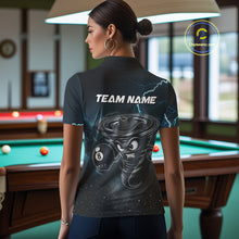 Load image into Gallery viewer, Blue Funny Tornado 8 Ball Pool Billiard Shirt For Women Custom Thunder Lightning Billiard Team Jersey TDM5396