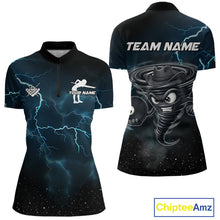 Load image into Gallery viewer, Blue Funny Tornado 8 Ball Pool Billiard Shirt For Women Custom Thunder Lightning Billiard Team Jersey TDM5396