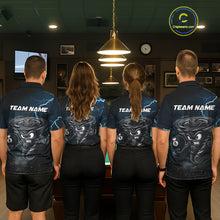 Load image into Gallery viewer, Blue Funny Tornado 8 Ball Pool Billiard Shirt For Women Custom Thunder Lightning Billiard Team Jersey TDM5396