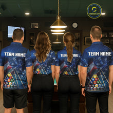Load image into Gallery viewer, American Flag Blue Galaxy Billiard Shirt For Women Custom 8 Ball Pool Team Jersey Polo &amp; 1/4 Zip TDM5885