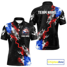 Load image into Gallery viewer, Personalize Puerto Rico Flag Smoke Bowling Shirt For Men Custom Patriotic Bowling Team Jersey TDM6022