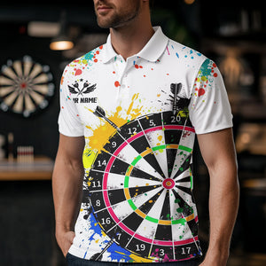 Funny Dartboards Colorful Paint Aim Shoot Swear Repeat Darts Shirt For Men Custom Darts Team Jersey TDM1585