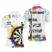 Load image into Gallery viewer, Funny Dartboards Colorful Paint Aim Shoot Swear Repeat Darts Shirt For Men Custom Darts Team Jersey TDM1585