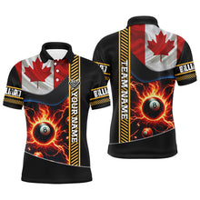 Load image into Gallery viewer, Personalized Canada Flag Lightning 8 Ball Pool Fire Men Billiard Shirts, Patriotic Billiard Jersey TDM1976