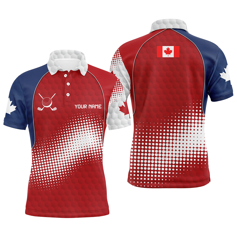 Personalized Canada Mens Golf Polo Shirts Custom Canadian Patriotic Golf Shirts Gift For Men TDM1977