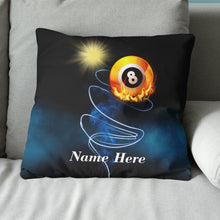 Load image into Gallery viewer, Personalized Billiard 8 Ball Flame Pillow, Funny Billiard Pillow Gifts TDM0882