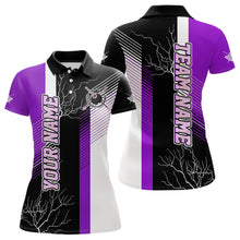 Load image into Gallery viewer, Personalized Black Purple Billiard Polo &amp; 1/4 Zip For Women Custom 8 Ball Pool Billiard Team Jersey TDM3690