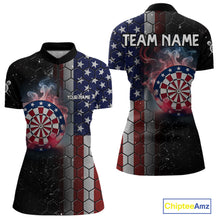 Load image into Gallery viewer, American Flag Smoke Dartboard Hexagon Grunge Dart Shirts For Women Custom Team Patriotic Dart Jersey TDM3868