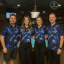 Load image into Gallery viewer, Blue 8 Ball Pool Grim Reaper Billiard Shirt For Women Custom Billiard Team Jersey Polo &amp; 1/4 Zip TDM6300