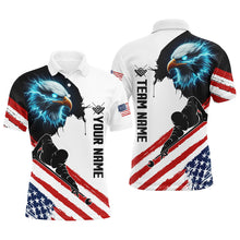 Load image into Gallery viewer, Personalized Eagle American Flag Billiard Player Shirts For Men Custom Patriotic Billiard Jerseys TDM1601